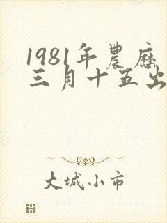 1981年农历三月十五出生的命运
