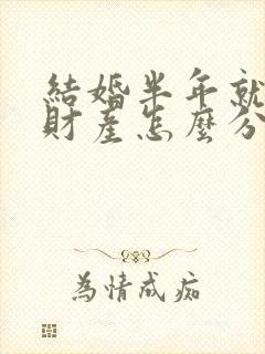 结婚半年就离婚财产怎么分