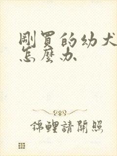 刚买的幼犬拉稀怎么办