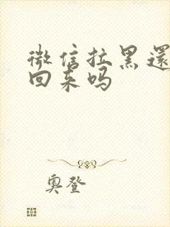 微信拉黑还能找回来吗封面