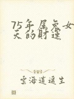 75年属兔女今天的财运