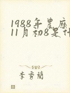 1988年农历11月初8是什么命