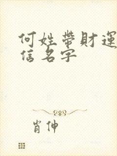 何姓带财运的微信名字