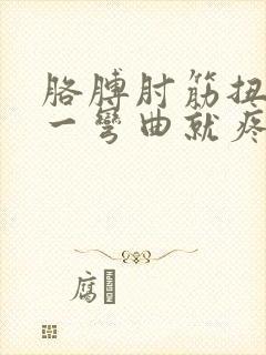 胳膊肘筋扭伤了一弯曲就疼封面