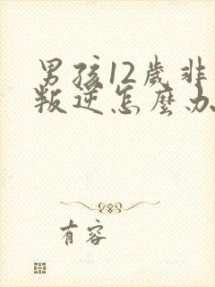 男孩12岁非常叛逆怎么办