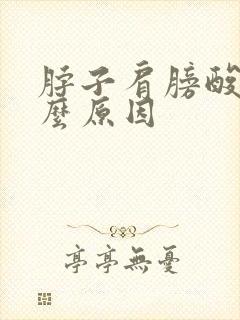 脖子肩膀酸痛什么原因