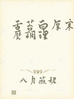 舌苔白厚寒湿怎么调理