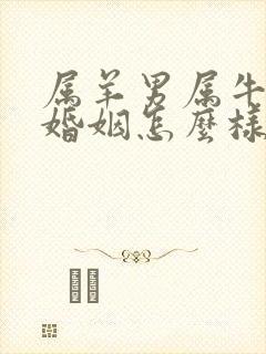 属羊男属牛女的婚姻怎么样封面