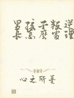 男孩子叛逆期家长怎么处理