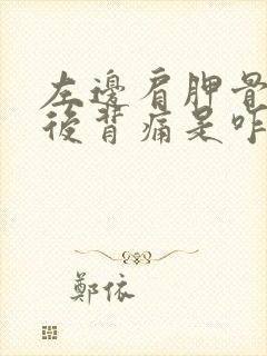 左边肩胛骨痛和后背痛是咋回事封面