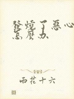 发烧了恶心想吐怎么办