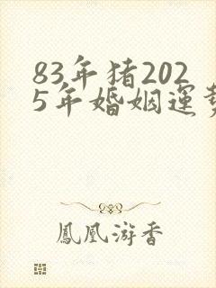 83年猪2025年婚姻运势如何