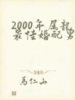 2000年属龙最佳婚配男