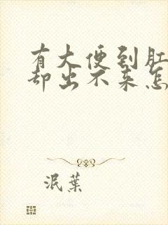 有大便到肛门口却出不来怎么回事