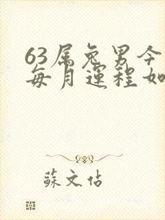 63属兔男今年每月运程如何封面
