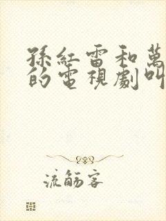 孙红雷和万茜演的电视剧叫什么名字