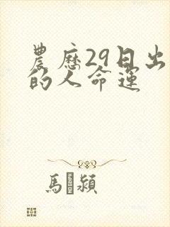 农历29日出生的人命运封面