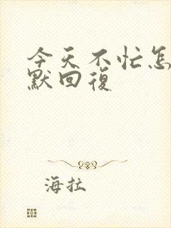 今天不忙怎么幽默回复