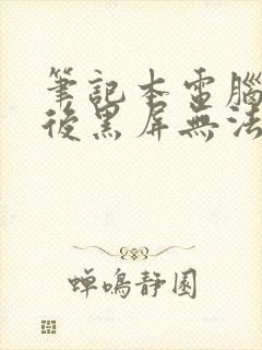 笔记本电脑待机后黑屏无法唤醒