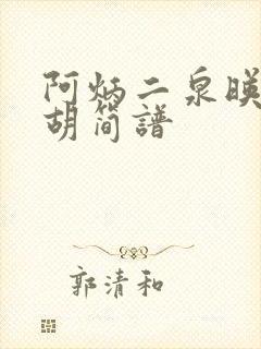 阿炳二泉映月二胡简谱