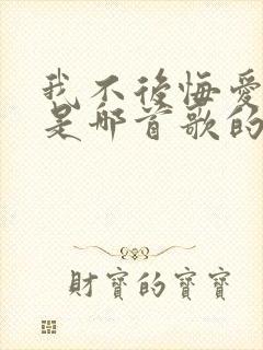 我不后悔爱上你是哪首歌的歌词