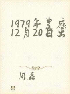 1979年农历12月20日出生的命运