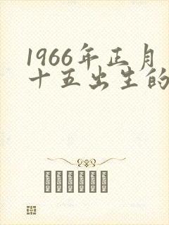 1966年正月十五出生的命运封面