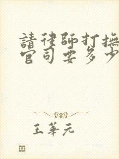 请律师打抚养权官司要多少钱