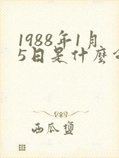 1988年1月5日是什么命封面