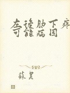 左后肋下疼痛的可能病因