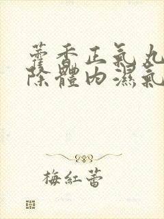 藿香正气丸能去除体内湿气吗