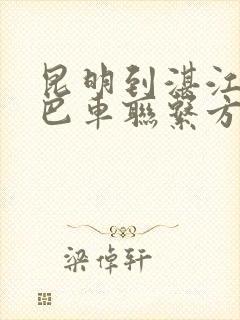 昆明到湛江的大巴车联系方式