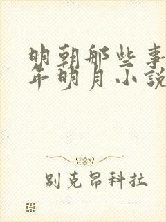 明朝那些事儿当年明月小说无弹窗