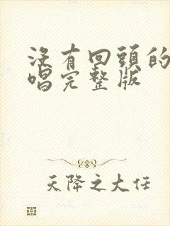 没有回头的路原唱完整版封面