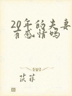 20年的夫妻还有感情吗