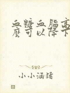 血糖血脂高吃什么可以降下来