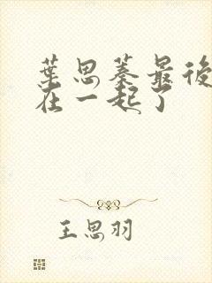 叶思蓁最后和谁在一起了封面