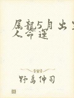 属龙5月出生的人命运