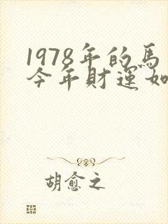 1978年的马今年财运如何