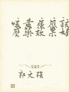 咳黄痰应该吃什么药效果好