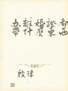 办离婚证都需要带什么东西