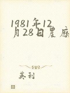 1981年12月28日农历的命运