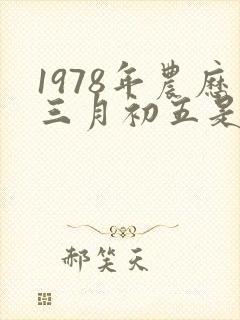 1978年农历三月初五是什么命