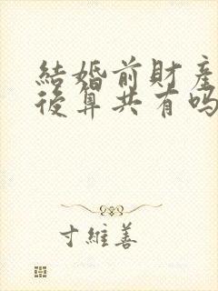 结婚前财产结婚后算共有吗封面