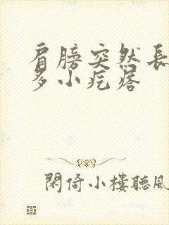 肩膀突然长了很多小疙瘩封面