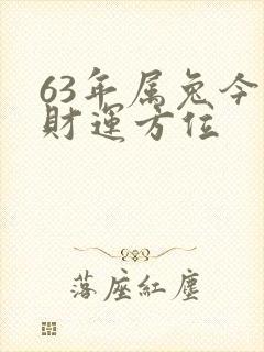 63年属兔今日财运方位