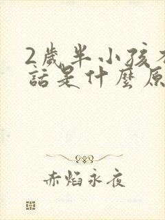 2岁半小孩不说话是什么原因