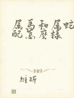 属马和属蛇的婚配怎么样