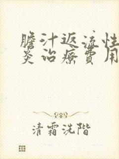 胆汁返流性食管炎治疗费用