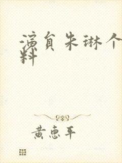 演员朱琳个人资料封面